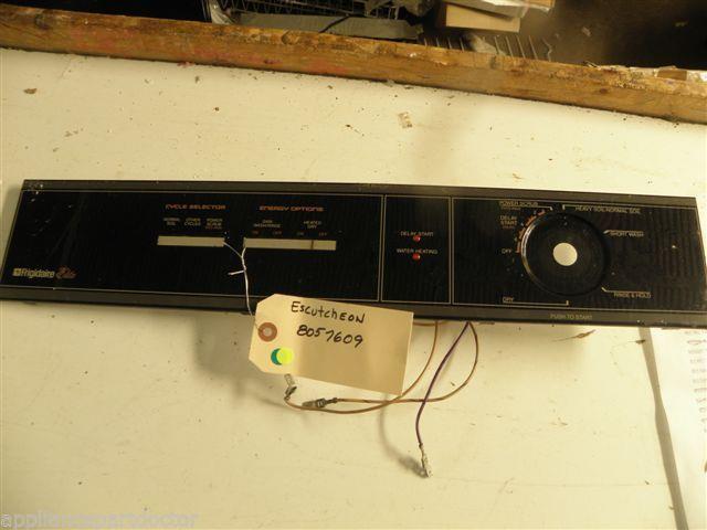 FRIDGIDAIRE DISHWASHER 8057609 ESCUTCHEON *MINOR SCRATCHES USED PART ASSEMBLY FRIDGIDAIRE DISHWASHER 8057609 ESCUTCHEON *MINOR SCRATCHES USED PART ASSEMBLY